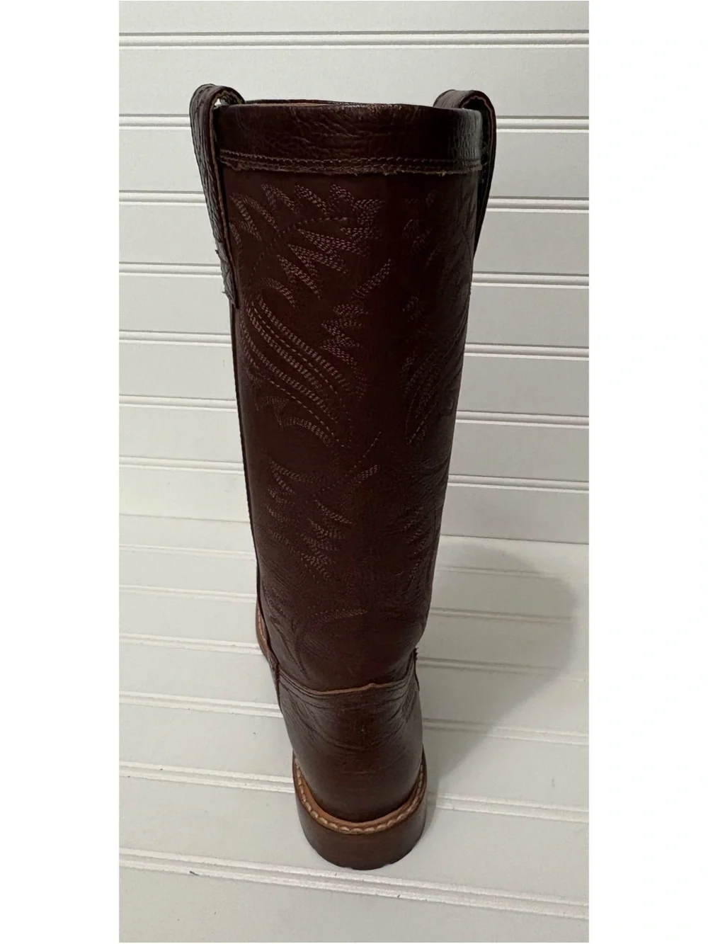 LUCCHESE Brown Leather Waterproof Western Rain Barn Tall Boots Womens Size 6 M